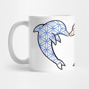 Flower Of Life Dolphins Mug